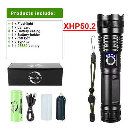 Most Powerful LED Flashlight USB Rechargeable Torch Light High Power Flashlight Tactical Lantern Long Shot Hand Lamp for Camping