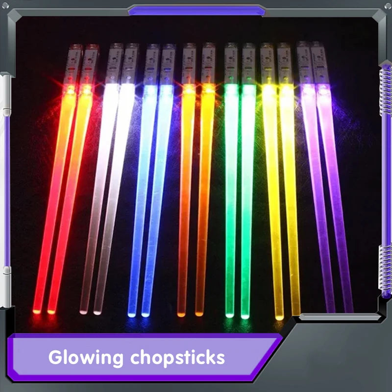 1Pair LED Luminous Chopsticks Light up Dinning Party Tableware Multicolor Kitchen Accessories Led Stick Kitchenware Idea Product