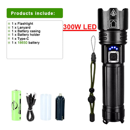 Most Powerful LED Flashlight USB Rechargeable Torch Light High Power Flashlight Tactical Lantern Long Shot Hand Lamp for Camping