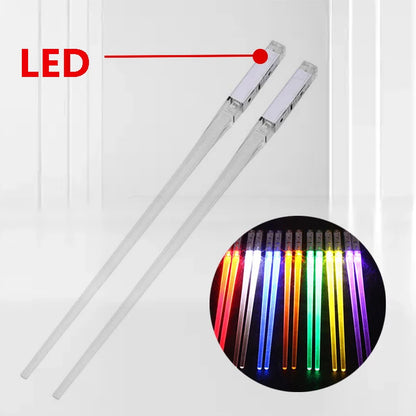 1Pair LED Luminous Chopsticks Light up Dinning Party Tableware Multicolor Kitchen Accessories Led Stick Kitchenware Idea Product