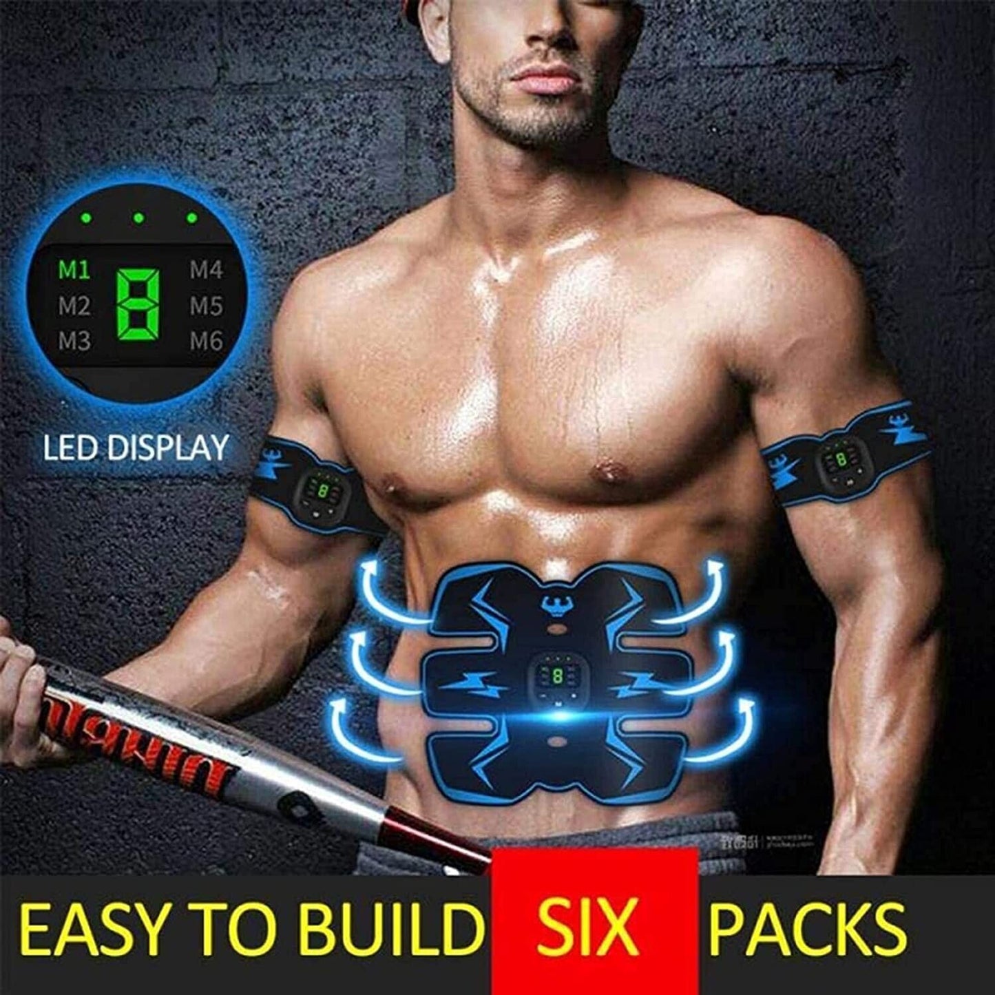 Man with 6pack and abb stimulatore - CoreSculpt Trainer, front picture