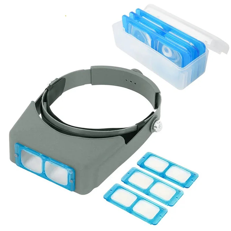 Headband Illuminated Magnifier 1.5X 3X 8.5X 10X Eyewear Magnifying Glasses with 2 Led Lights Loupe for Repairs Tool Toys Gift