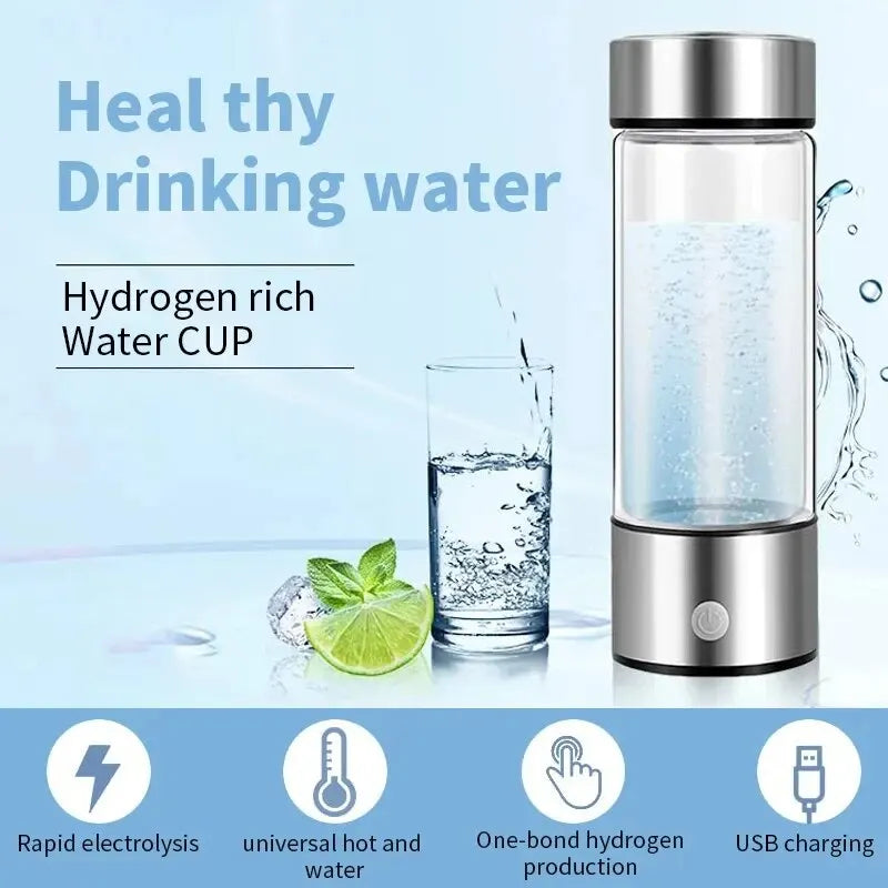 Portable Hydrogen Water Generator Alkaline Maker Rechargeable Water Ionizer Bottle Super Antioxidan Hydrogen-Rich Water Cup