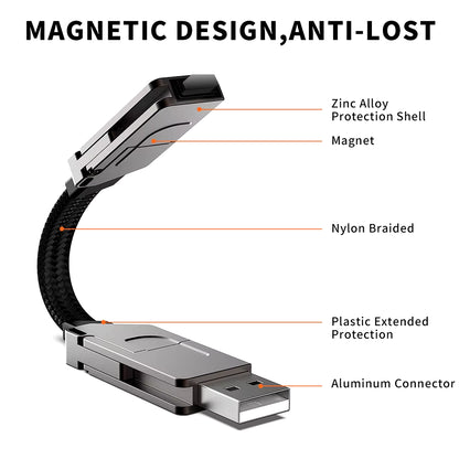 4 in 1 Multi Fast Charging Cable Keychain PD for Iphone Lightning 27W Andriod TYPE-C 60W QC 27W Fast Charging Data Cable Keychai