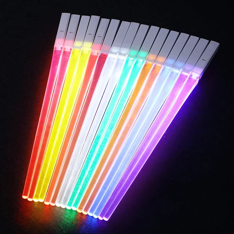 1Pair LED Luminous Chopsticks Light up Dinning Party Tableware Multicolor Kitchen Accessories Led Stick Kitchenware Idea Product