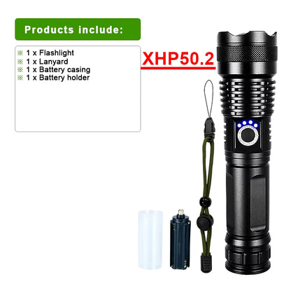 Most Powerful LED Flashlight USB Rechargeable Torch Light High Power Flashlight Tactical Lantern Long Shot Hand Lamp for Camping