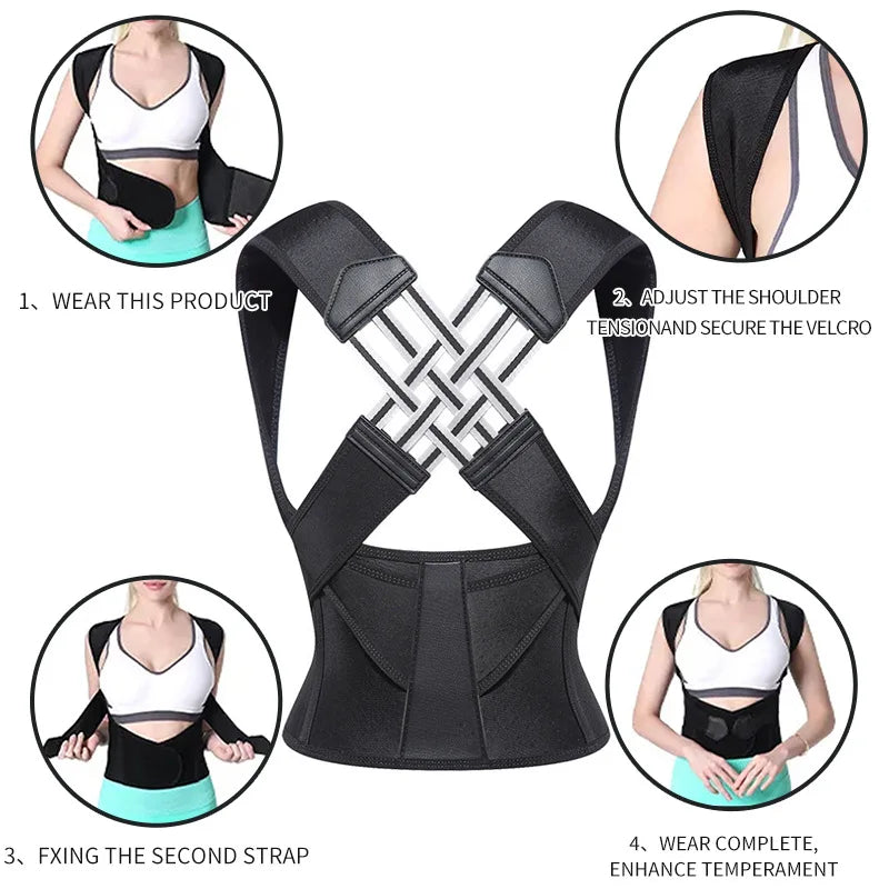 Dropshipping Stock Adjustable Back Posture Corrector Belt Women Men Prevent Slouching Relieve Pain Posture Corrector