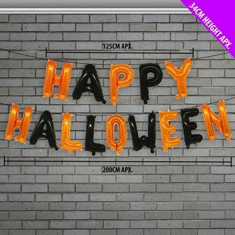 Happy Halloween Balloon Letters Garland Halloween Party Decoration Foil Item